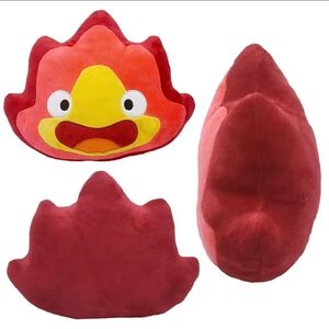 Red and Yellow Character Plush Pillow calcifer howls moving Castle studio Ghibli